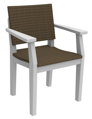 Seaside Casual MAD Fusion Dining Arm Chair with Woven Back and Seating Areas (281) — Please call (970) 235-1495 for estimated delivery dates