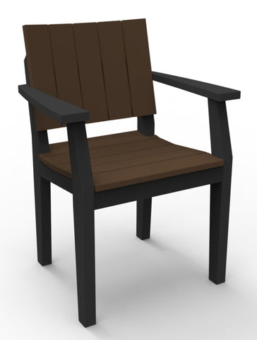 Seaside Casual MAD Fusion Dining Arm Chair with Solid Back and Seating Panels (281) — Please call (970) 235-1495 for estimated delivery dates