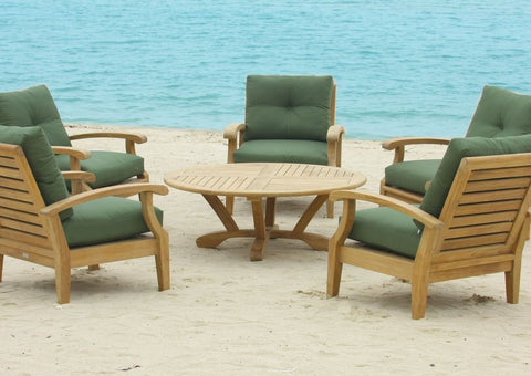 Douglas Nance Cayman Deep Seating Teak Club Chair with Sunbrella Cushions - [price] | The Adirondack Market
