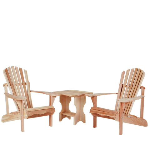 All Things Cedar Three-Piece Adirondack Chair and Side Table Set - [price] | The Adirondack Market
