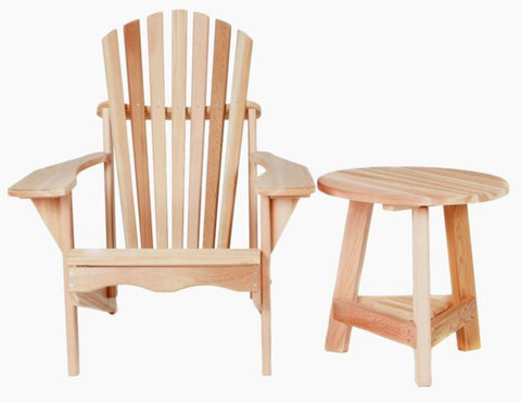 All Things Cedar Two-Piece Adirondack Chair and Tripod Table Set - [price] | The Adirondack Market