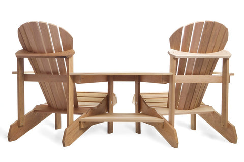 All Things Cedar Two-Chair Athena Adirondack Corner Set - [price] | The Adirondack Market