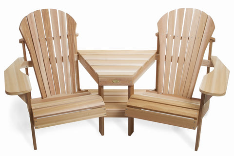 All Things Cedar Two-Chair Athena Adirondack Corner Set - [price] | The Adirondack Market