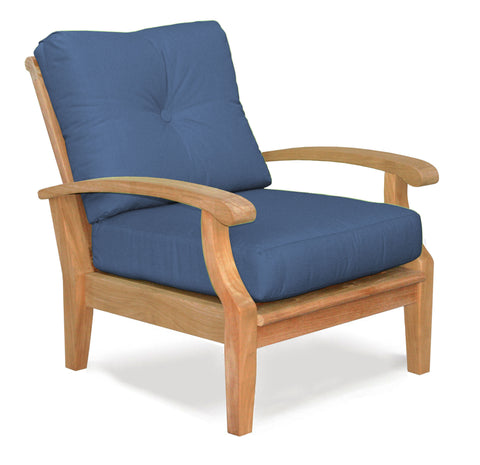 Douglas Nance Cayman Deep Seating Teak Club Chair with Sunbrella Cushions — In stock, order now!
