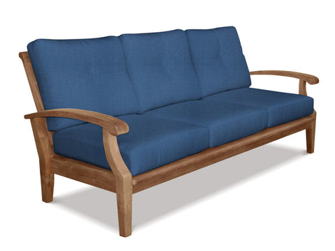Douglas Nance Cayman Deep Seating Teak Sofa with Sunbrella Cushions — In stock, order now!