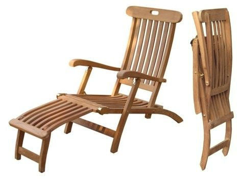Douglas Nance Indonesian Teak Folding Steamer Lounge Chair (Set of Two) - [price] | The Adirondack Market