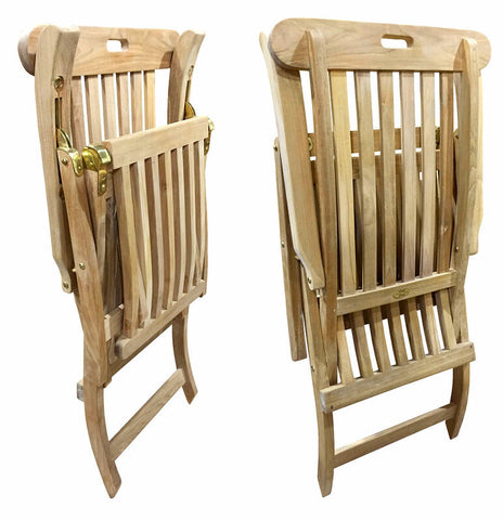 Douglas Nance Indonesian Teak Folding Steamer Lounge Chair (Set of Two) - [price] | The Adirondack Market
