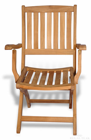 Regal Teak Providence Teak Chair with Arms – Set of Two Chairs - [price] | The Adirondack Market