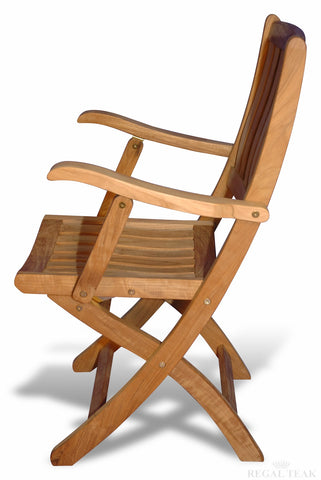 Regal Teak Providence Teak Chair with Arms – Set of Two Chairs - [price] | The Adirondack Market