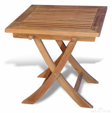 Regal Teak Small Square Folding Table - [price] | The Adirondack Market