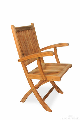 Regal Teak Rockport Teak Chair with Arms – Set of Two Chairs - [price] | The Adirondack Market