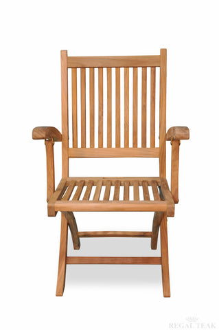 Regal Teak Rockport Teak Chair with Arms – Set of Two Chairs - [price] | The Adirondack Market