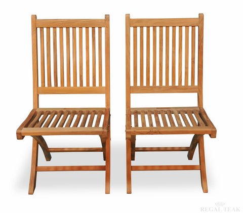 Regal Teak Rockport Teak Chair No Arms – Set of Two Chairs - [price] | The Adirondack Market