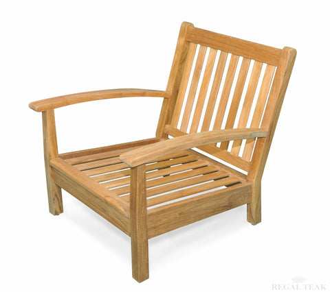 Regal Teak Deep Seating Teak Club Chair – Single Chair - [price] | The Adirondack Market
