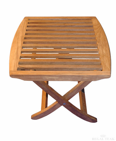 Regal Teak Salisbury Teak Footstool/Side Table - [price] | The Adirondack Market