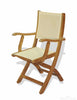 Image of Regal Teak Providence Batyline Teak Chair with Arms – Set of Two Chairs - [price] | The Adirondack Market
