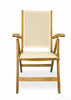 Image of Regal Teak Batyline Sling-Styled Folding Teak Recliner Chair - [price] | The Adirondack Market
