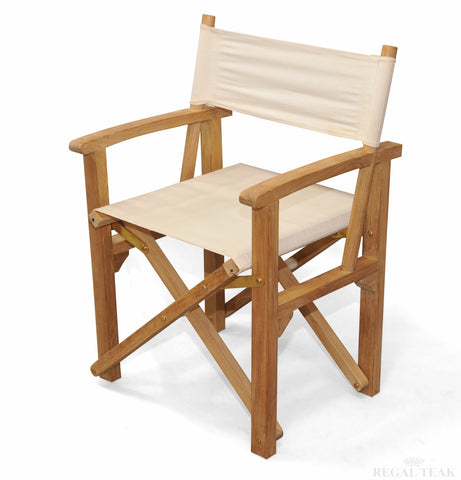 Regal Teak Director's Chair – Batyline Mesh Back - [price] | The Adirondack Market